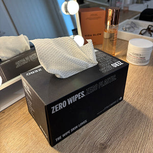 Zero Plastic Free makeup wipe on dresser