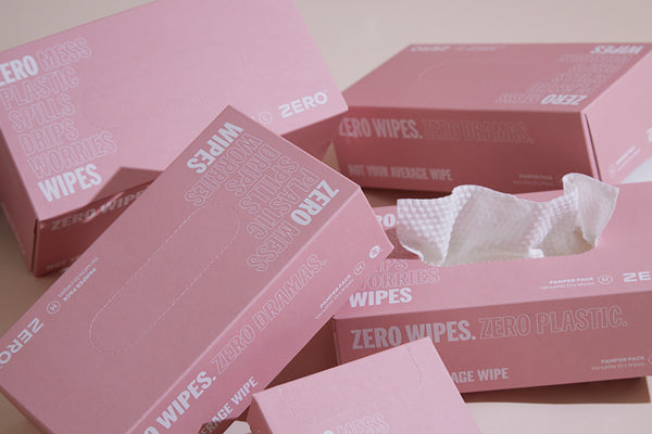 Zero Plastic free baby wipes medium  pink boxes 