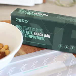 Zero plastic free resealable snack bag